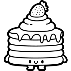 chibi pancake pile outline