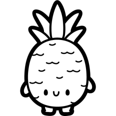 chibi pineapple outline