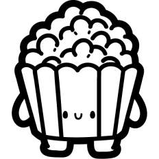 chibi pop corn bucket outline