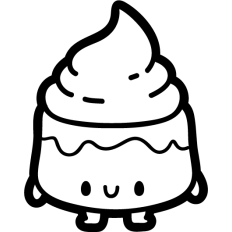 chibi pudding outline
