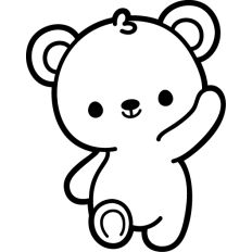 baby waving teddy bear outline