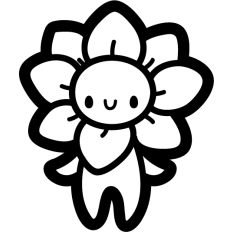 baby  sun flower sprite outline