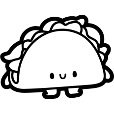 chibi baby taco outline