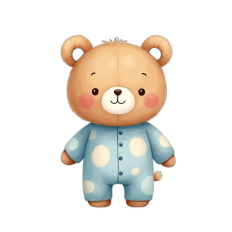 baby teddy bear with pajamas