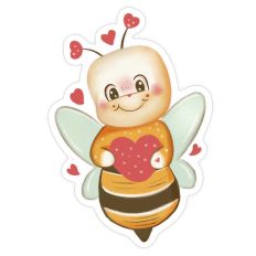 Baby Bee Valentine's Day Sticker 