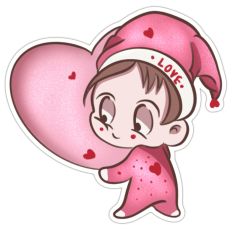 Baby Love Chibi - Valentine's Day Sticker 