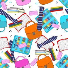 Back to School seamless pattern paper-larger image