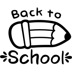 cute pencil back to school lineart