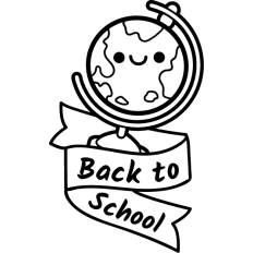 kawai worldglobe back to school lineart