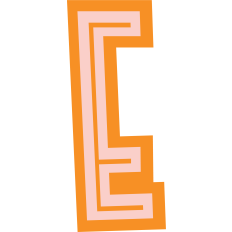 Orange Letter E