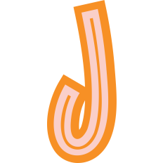 Orange Letter J