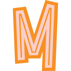 Orange Letter M