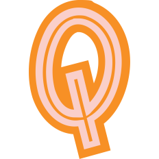 Orange Letter Q