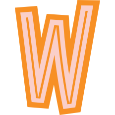Orange Letter W