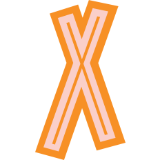 Orange Letter X