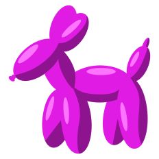 Balloon Dog with Highlights SVG Left Facing