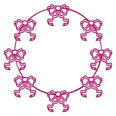 Baroque Ribbon Bow Garland Circle Frame Border