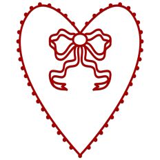 Baroque Ribbon Bow Heart
