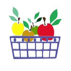 Apples and Basket. Regular cut and Stencil