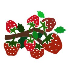 Strawberries Branch. Regular cut and Stencil