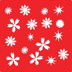Mixed Flowers Stencil