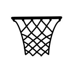 Basketball Hoop Net Sports Outline Clipart