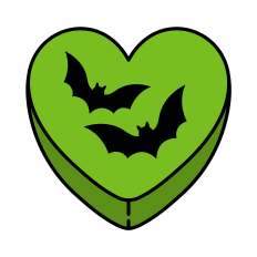 Bat Candy Heart SVG | Halloween Clipart