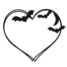 Halloween Bat Heart Frame