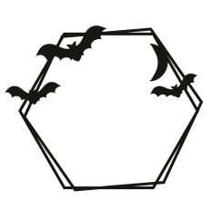Halloween Bat Hexagon Frame