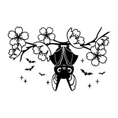 Cute Bat on a Branch 