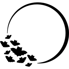 round frame with bats