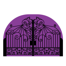 Halloween Bat Iron Gate Card 5"x7"