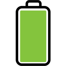 fully charged battery green