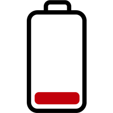empty battery red