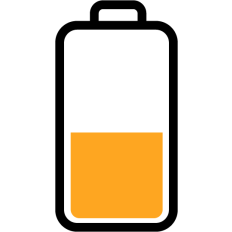 half charged battery orange