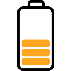 half charged battery orange