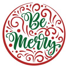 Be Merry Round Christmas SVG Quote