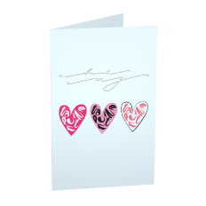 BE MY VALENTINE HEARTS PRINT AND CUT FOLD CARD