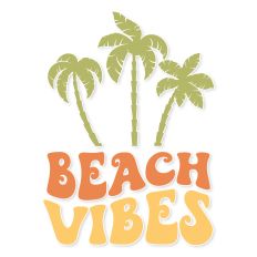 Beach Vibes Retro Summer Quote