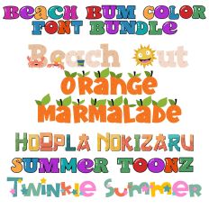 Beach Bum Color Font Bundle