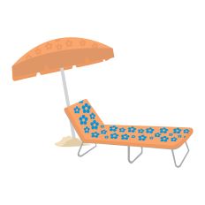 Beach Chair & Umbrella 01