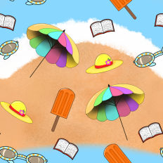 Beach scene 1 pattern paper large image