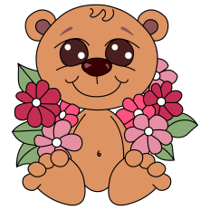 Bear with Flowers