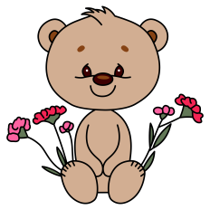 Teddy Bear with Flowers