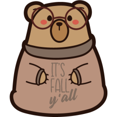 it's fall y'all cute bear