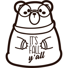 it's fall y'all cute bear lineart