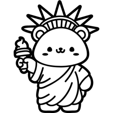 cute bear statue of liberty