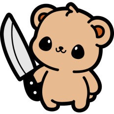 cute bear with a knife