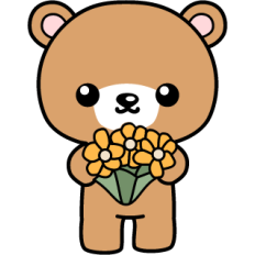 Cute Bear with Flowers
