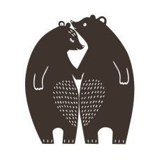 Bears holding hands